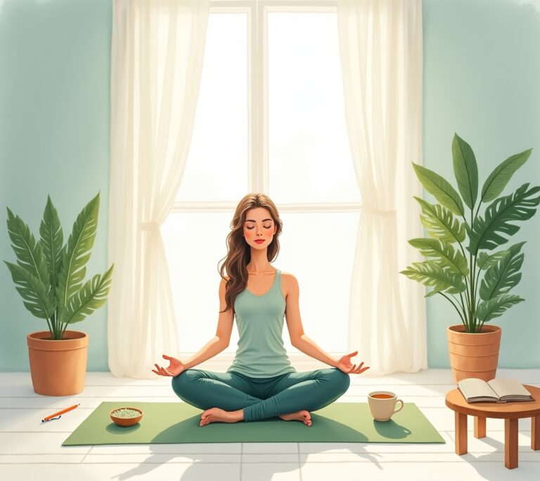 Person doing desk stretches