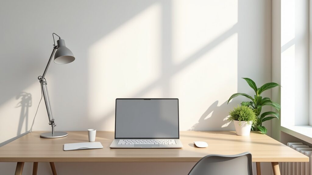 Minimalist organized workspace