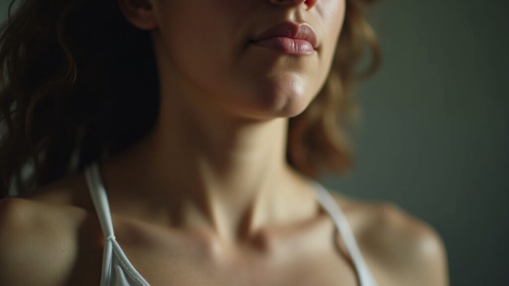 Close-up of deep breathing