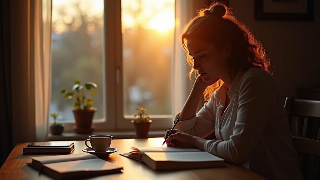 Person writing thought journal