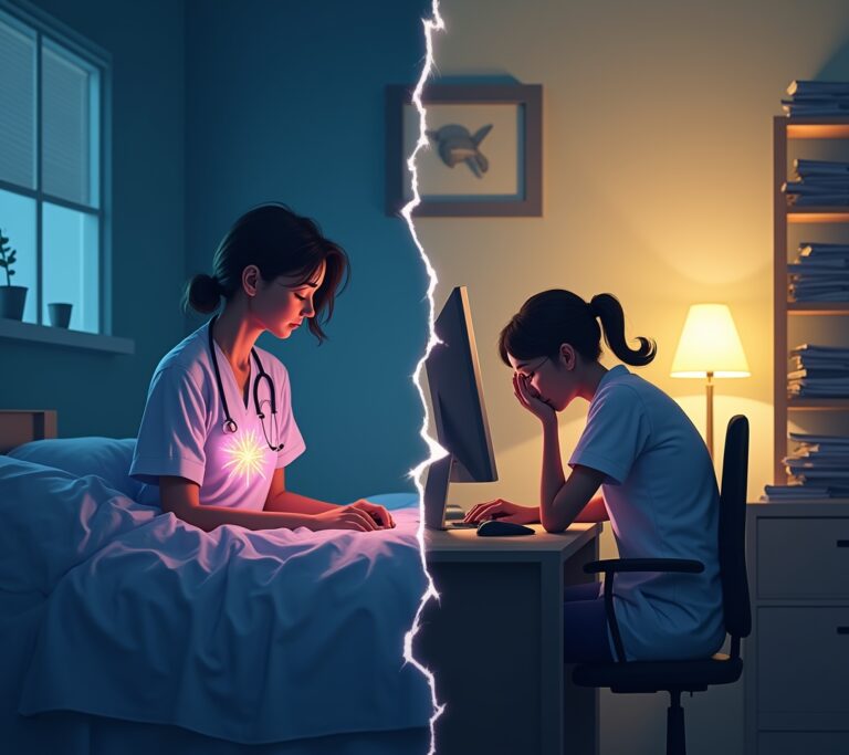 Caregiver looking emotionally drained