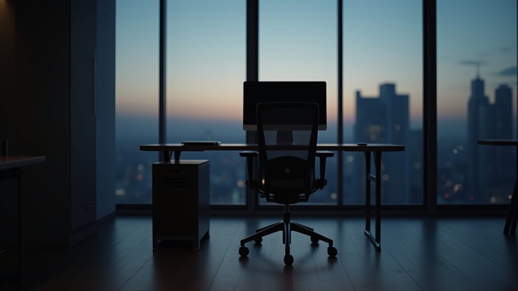 Empty office chair