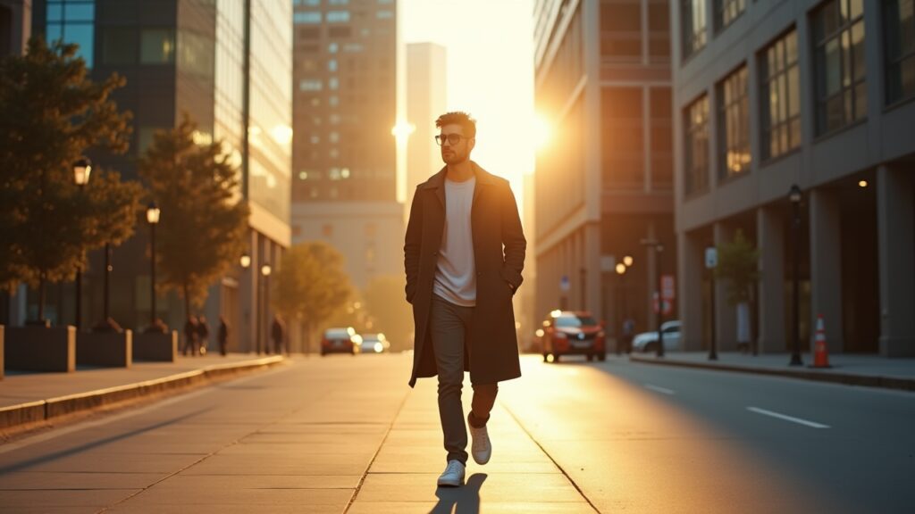 Founder taking a walk outside