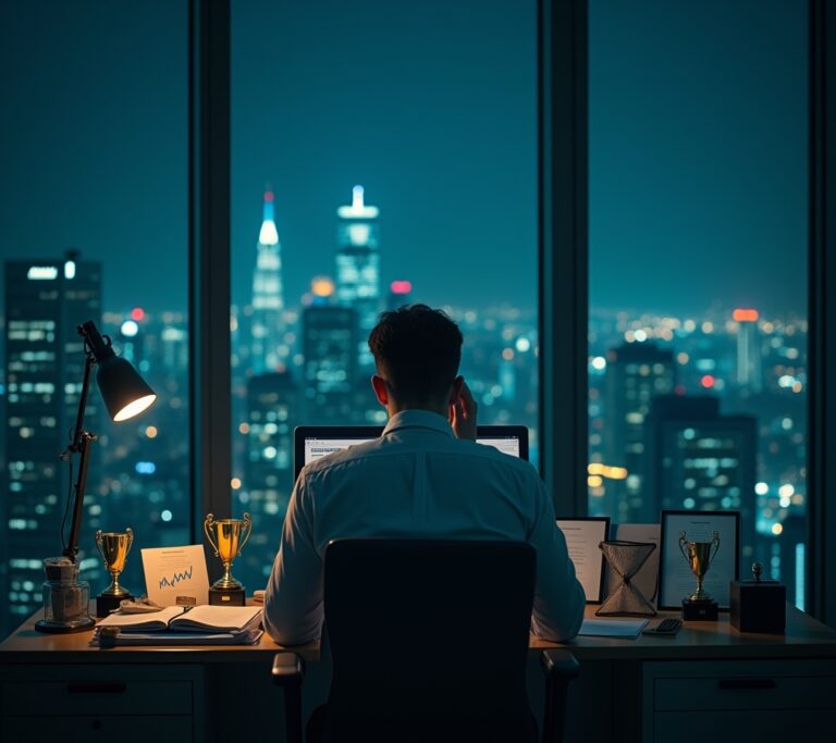 Professional looking anxious before presentation