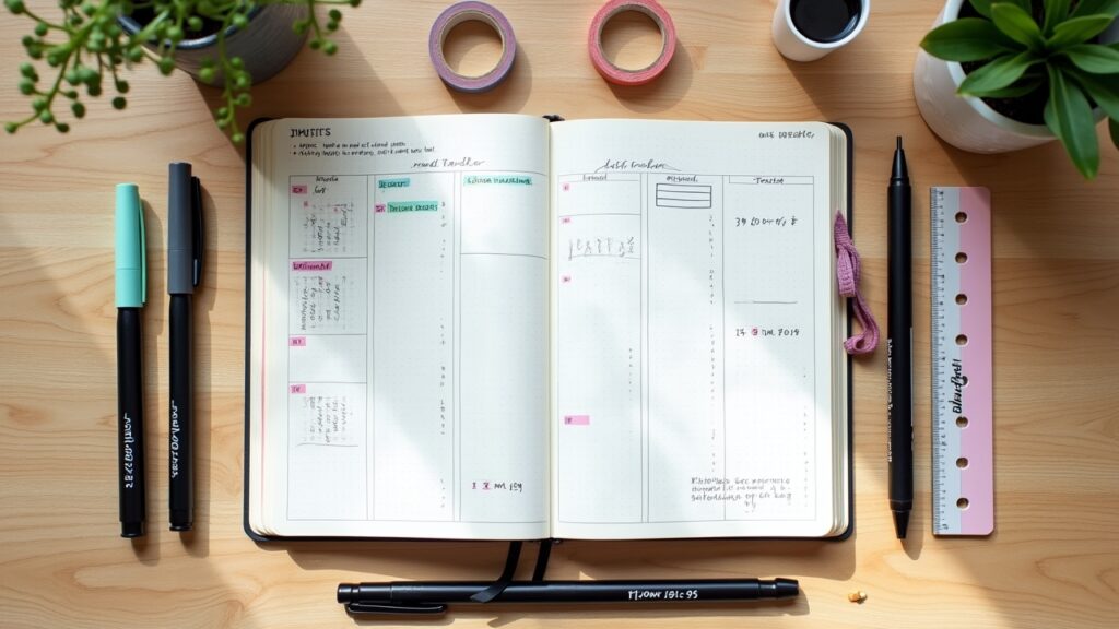 Bullet journal layout example