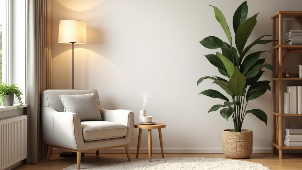 Calm office corner for breaks