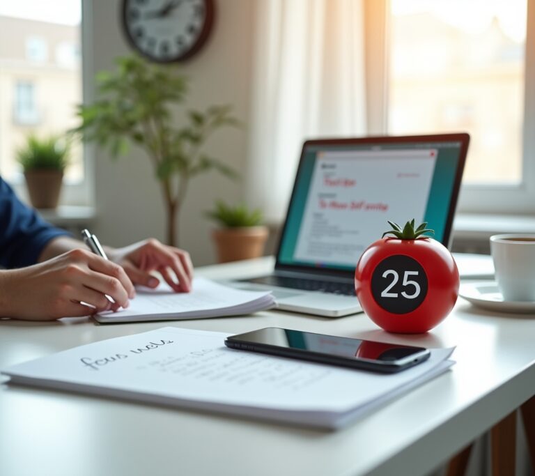 Timer on desk next to laptop