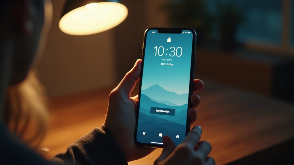Focus app on phone screen