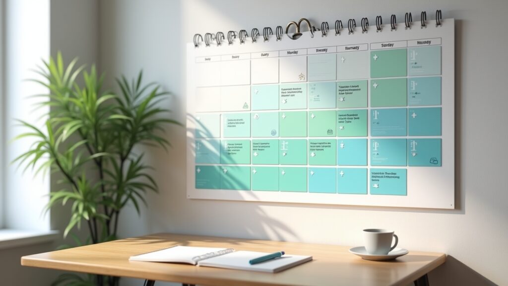 Calendar with gradual schedule
