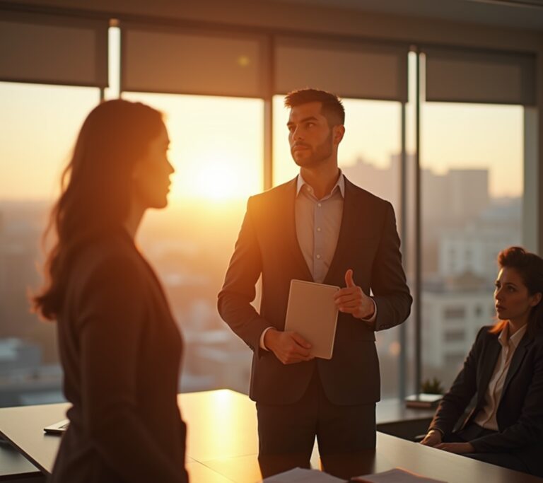 Professional saying no in meeting