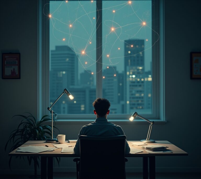 Person staring at two options on screen