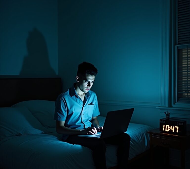 Person anxious on couch Sunday evening
