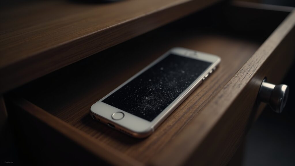 Phone locked in drawer