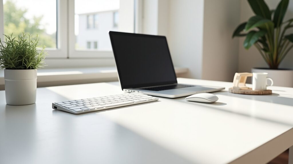 Minimalist desk setup